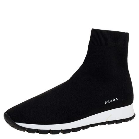 prada slip on sneaker black|prada knit sneakers women's.